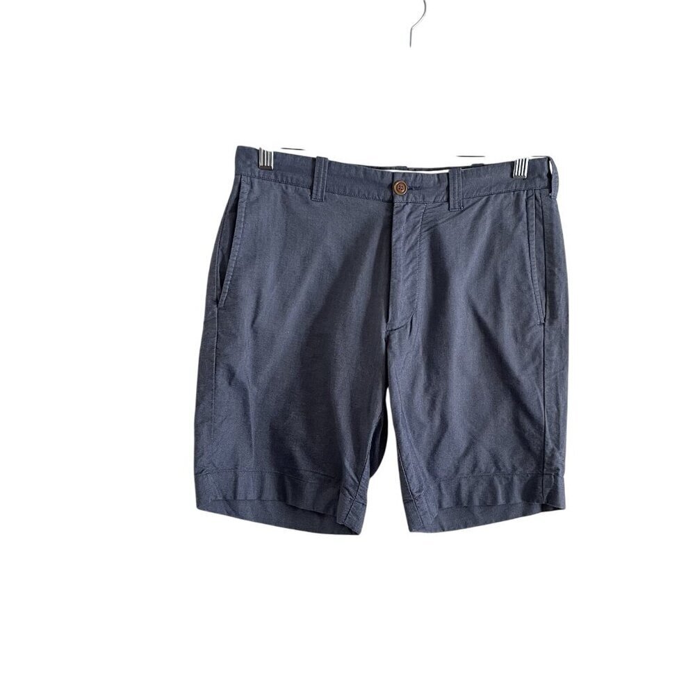 J. Crew Men SZ 30W Blue 100% Cotton Flat Front Gramercy 8.5" Inseam Chino Shorts
